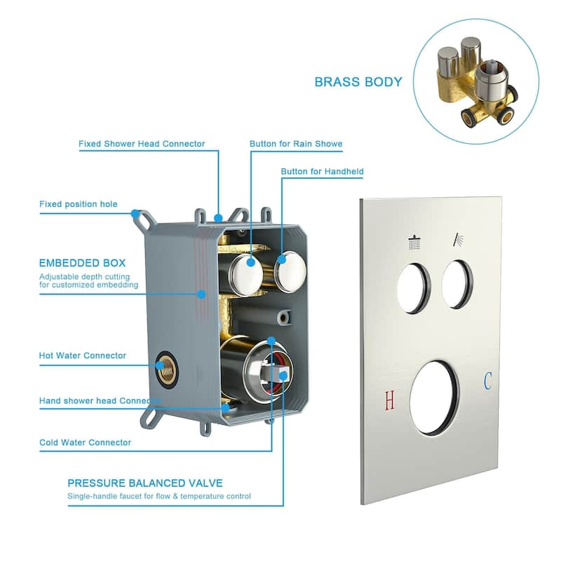 Modern Wall Mounted Dual Shower Head Shower Set