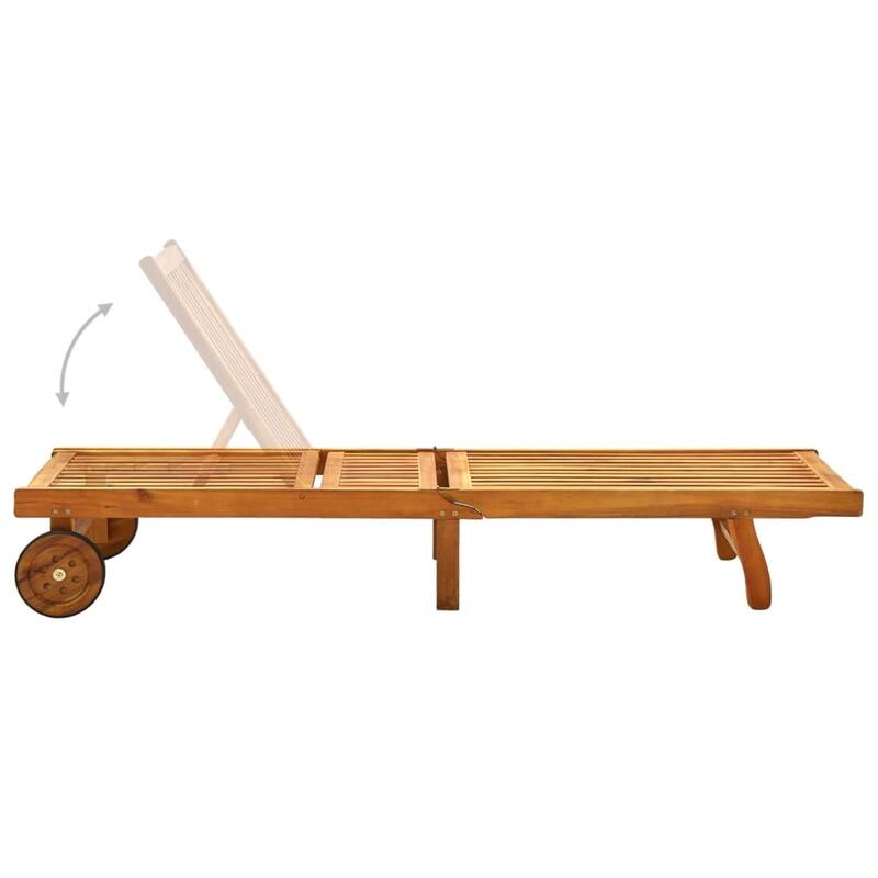 vidaXL Patio Lounge Chair Sunbed Sunlounger with Cushion Solid Acacia Wood