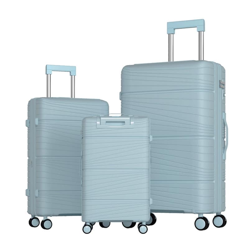 Mixoy Light weight Luggage with Spinner Wheels & YKK Zipper, 3-Piece Suitcase ABS Hardside Luggage Set with TSA Lock - Blue