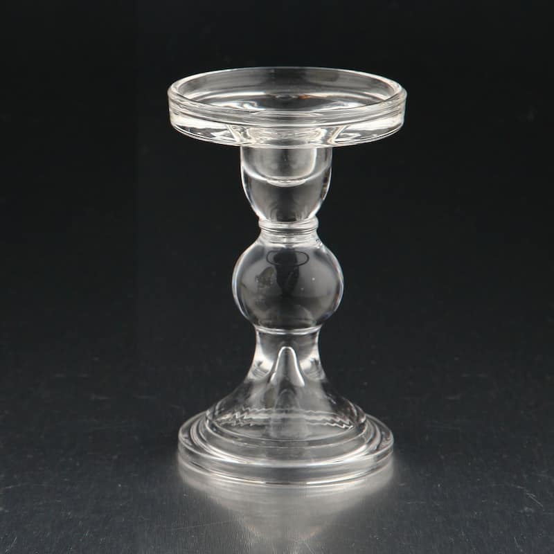 5.5" Clear Glass Pillar Finish Candle Holder