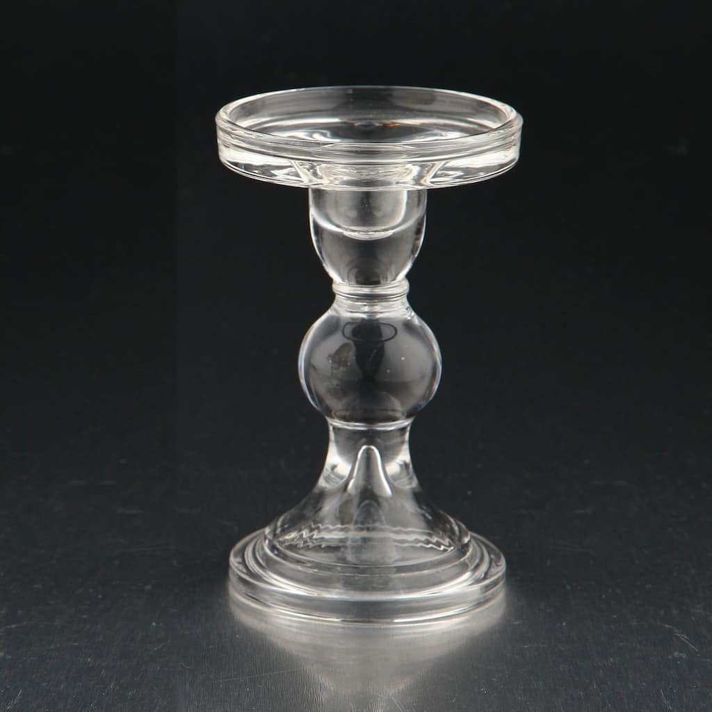 5.5" Clear Glass Pillar Finish Candle Holder