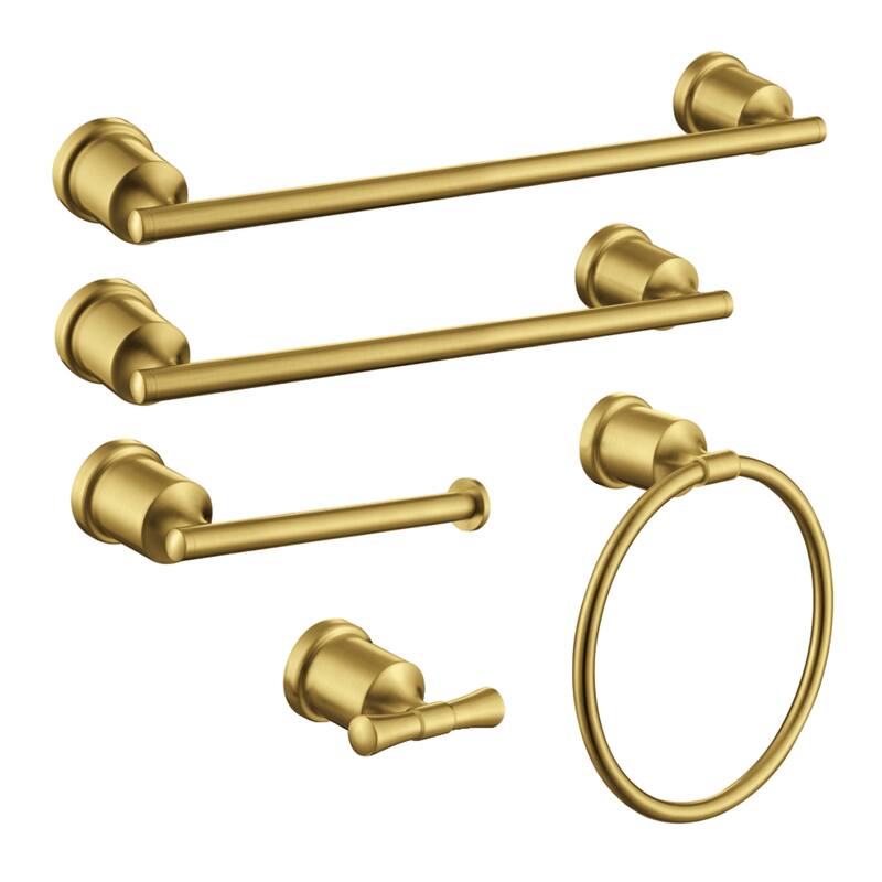 Kingston Brass Mathsson 5-Piece 18" and 24" Towel Bars Bathroom Accessory Set - Brushed Brass