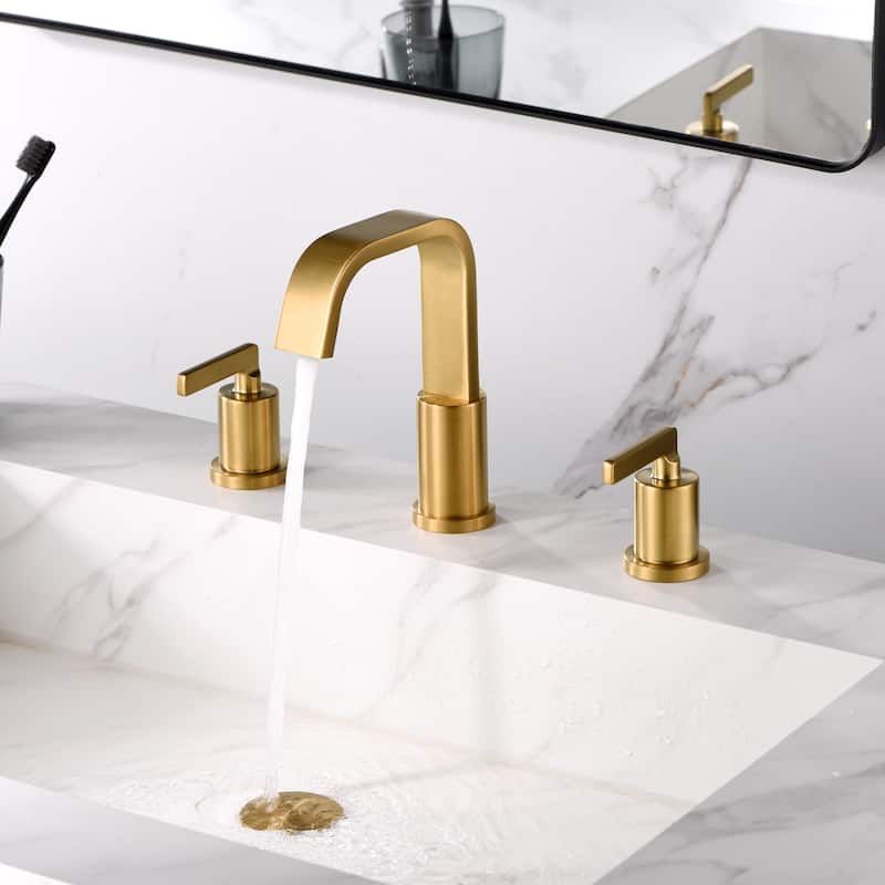 Luxier WSP04-T Widespread Bathroom Faucet with Pop-Up Drain - Brushed Gold