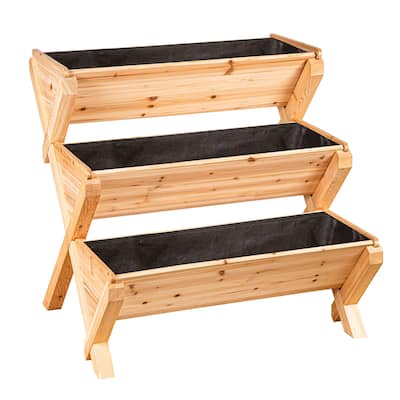 3 Tiered Fir Garden Planters with Liners