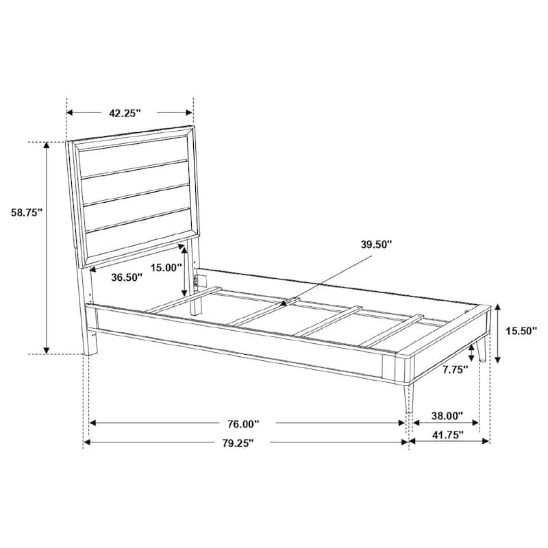 Ramon Modern Classic Wood Panel Bed Metallic Sterling