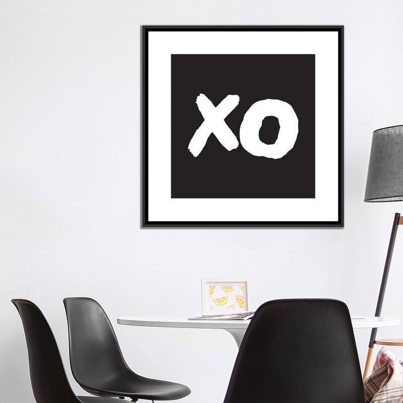 iCanvas "Xo Black Box" by Pixy Paper Framed