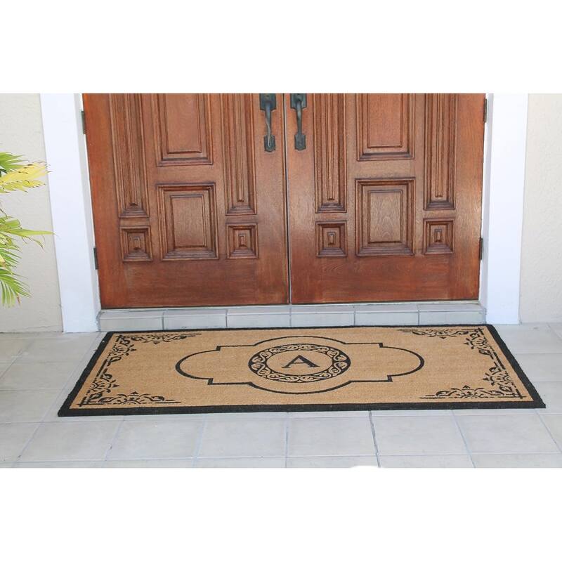 A1HC Natural Coir 36" X 72" Monogrammed Non Slip Welcome Floormats Entrance Coir Double Doormat Monogrammed