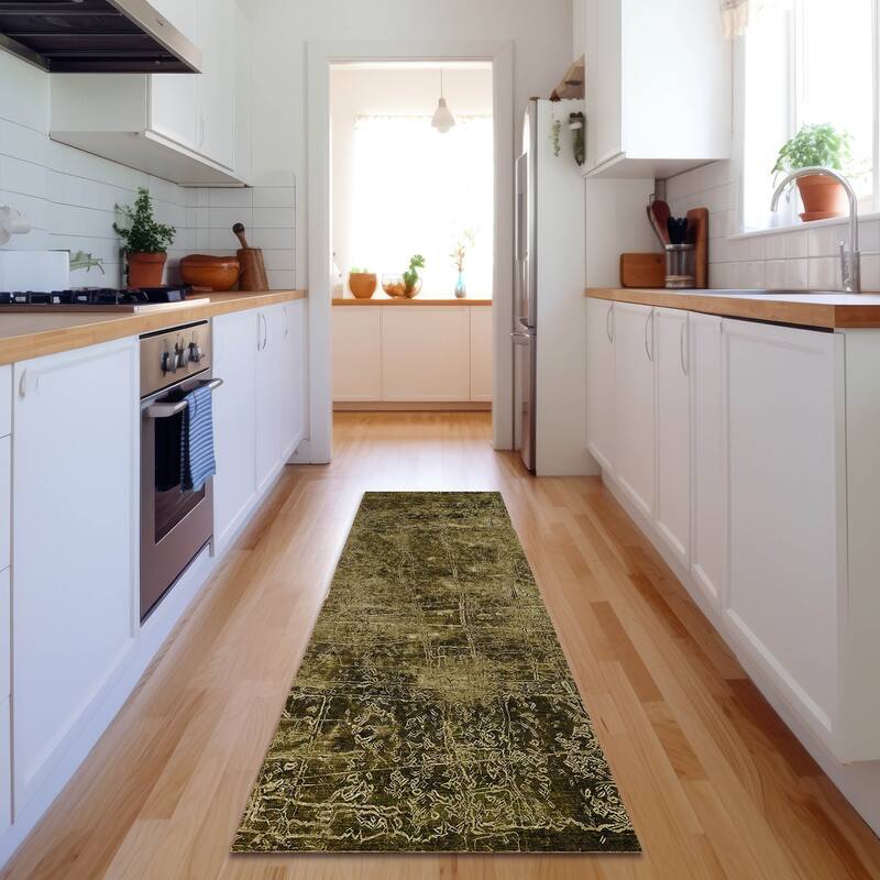 Premium Washable Super Soft Solid Abstract Mayfield Rug - Brown - 2' 3" x 7' 6" - Runner