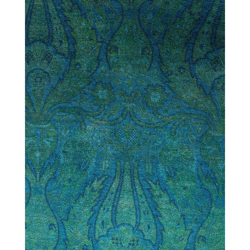 Fine Vibrance One-of-a-Kind Hand-Knotted Area Rug - Blue, 9' 4" x 12' 4" - 9' 4" x 12' 4"