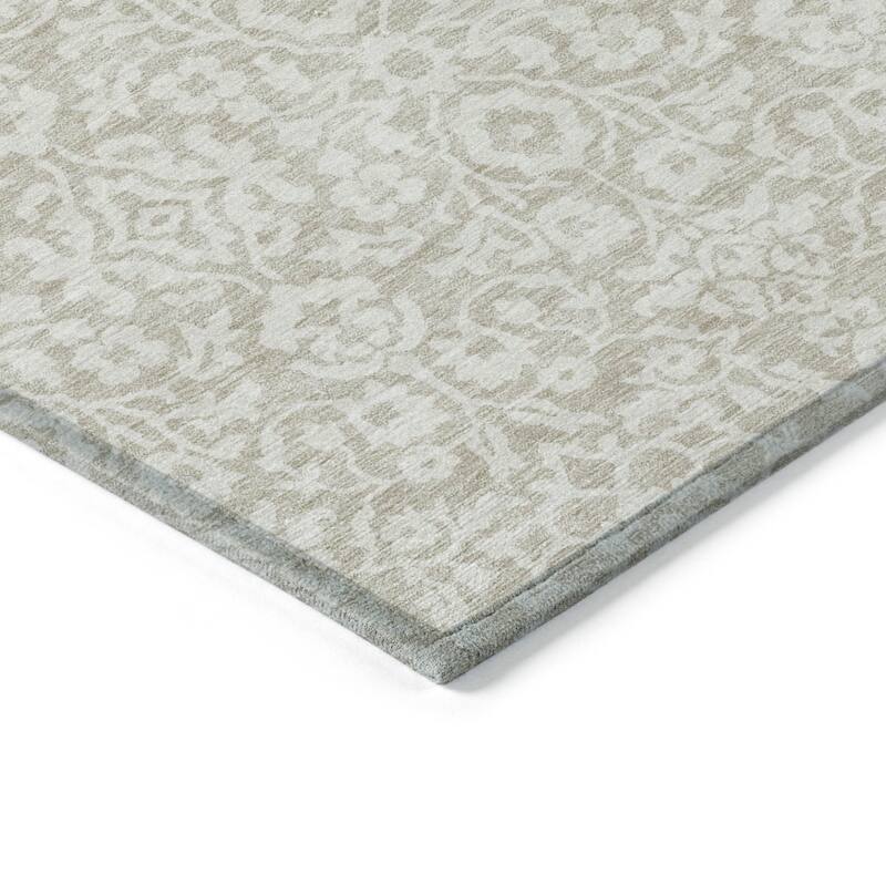 HomeRoots Damask Traditional Rectangle Outdoor Rug