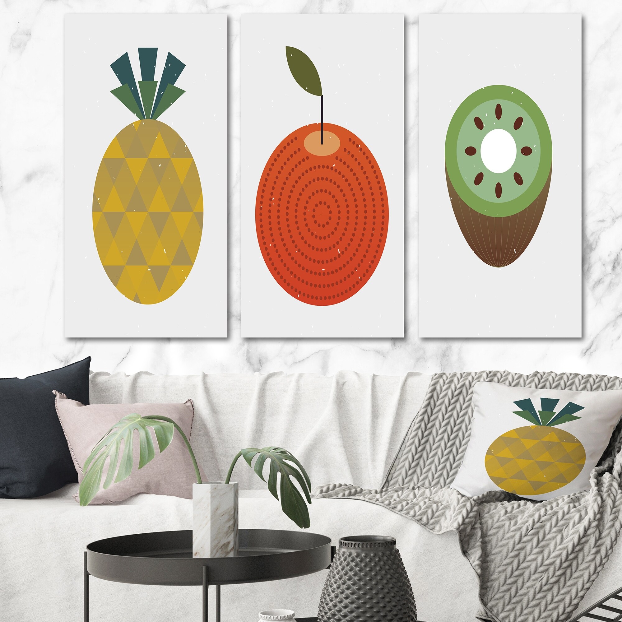 Designart Organic Vintage Fruits III Traditional Art Collection Set-image