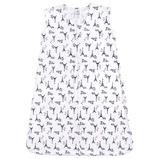 Luvable Friends Baby Girl Sleeveless Jersey Cotton Sleeping Bag, Sack, Blanket, French Poodle Jersey