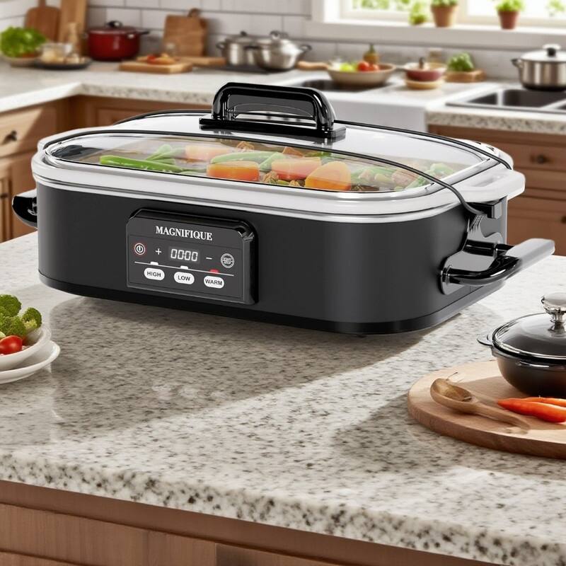 Black Programmable slow cooker for Family Dinner - Black - 4 Quart