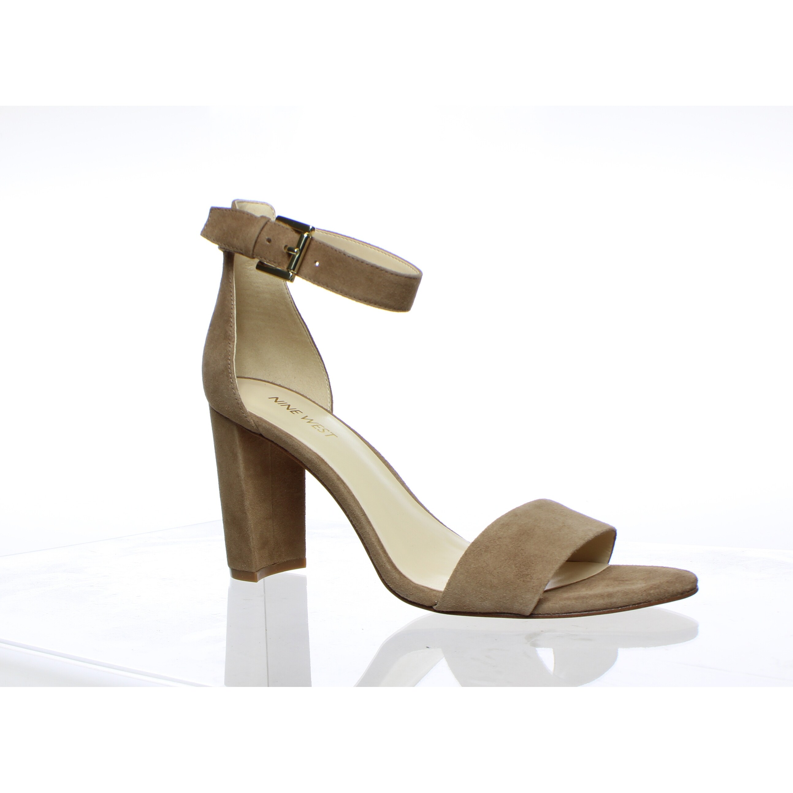 natural suede ankle strap heels