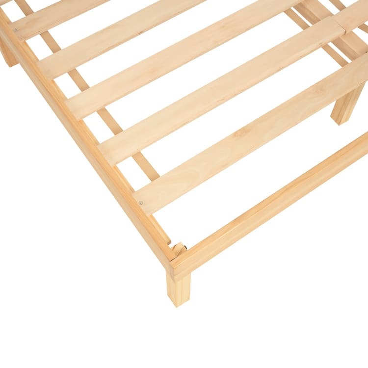 14 Inch Solid Pine Wood Platform Bed Frame No Squeak Bed Frame with Wooden Slats No Box Spring Needed