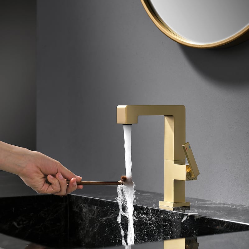 7.8"-11.8"H Solid Brass Single Handle Single Hole Bathroom Sink Faucet