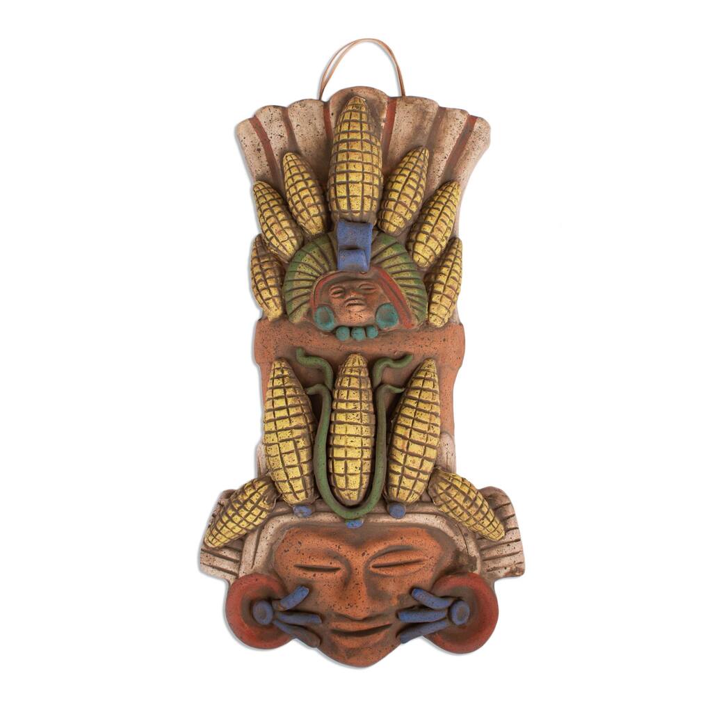 Novica Handmade Maize Majesties Ceramic Mask