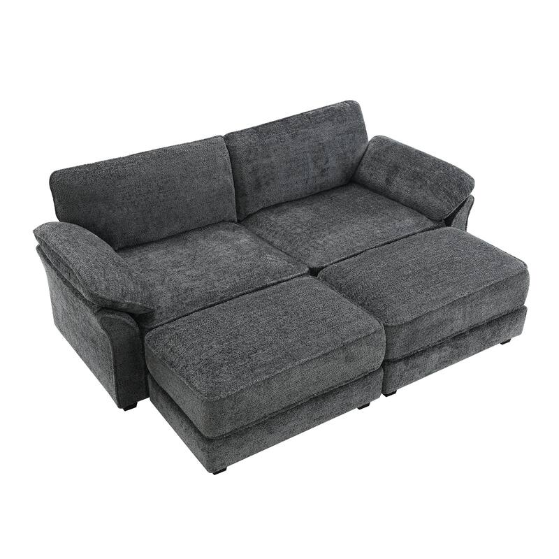 81" Modular Convertible Sectional Sofa Bed Set