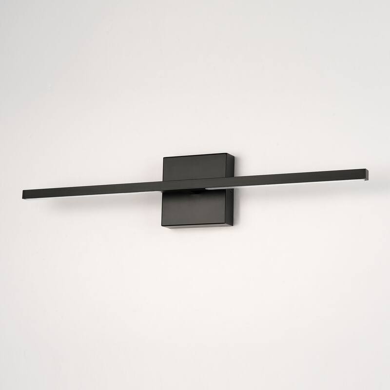 1-Light 23.8 in. Black Modern Simple Linear Dimmable Integrated LED Bathroom Vanity Light - 23.8 in. W x 4.52 in. H x 3.34 in. D