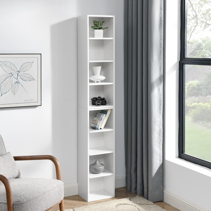 70.90 in. Tall Wood 6-Shelf Standard Bookcase with Interior Shelves