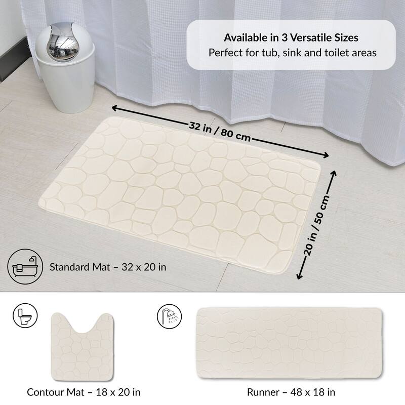 Memory Foam Bath Mat Pebble Design 32x20