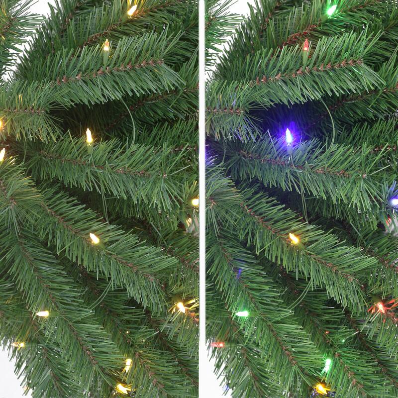 Puleo International 3.5 ft. & 6ft Pre-Lit Artificial Double Trunk Palm Tree