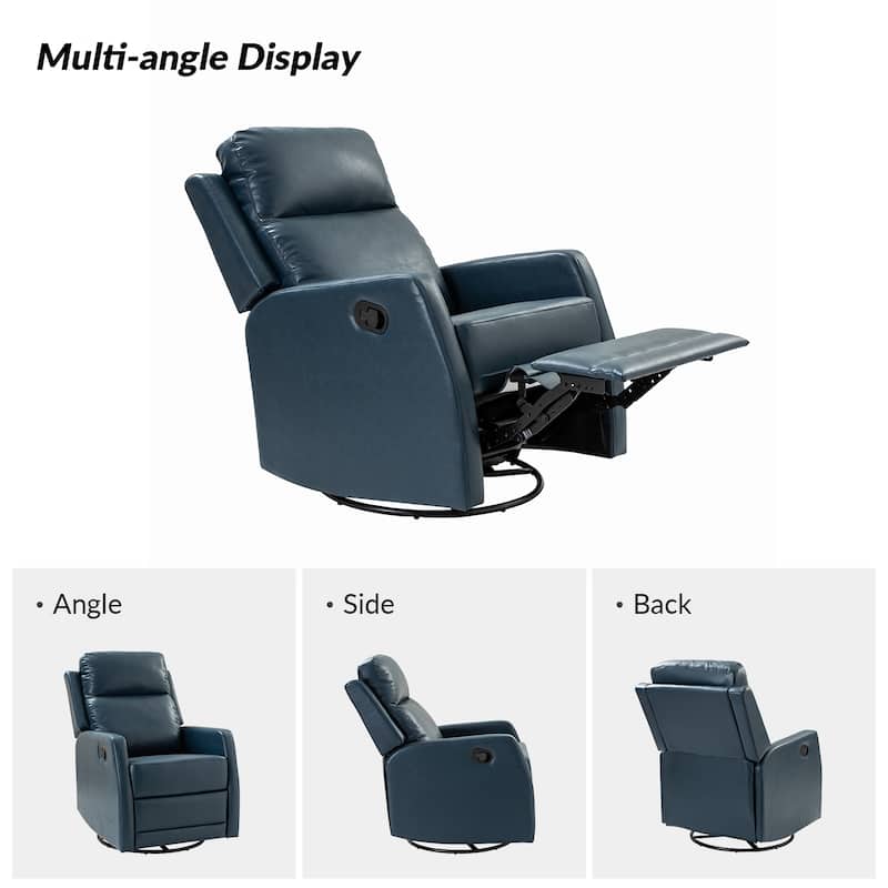 Esteban Modern Faux Leather Manual Rocking Swivel Recliner with Wingback