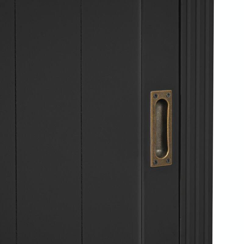 83.4" Tall Bookshelf with LED Lighting, Sliding Doors and Open Shelves