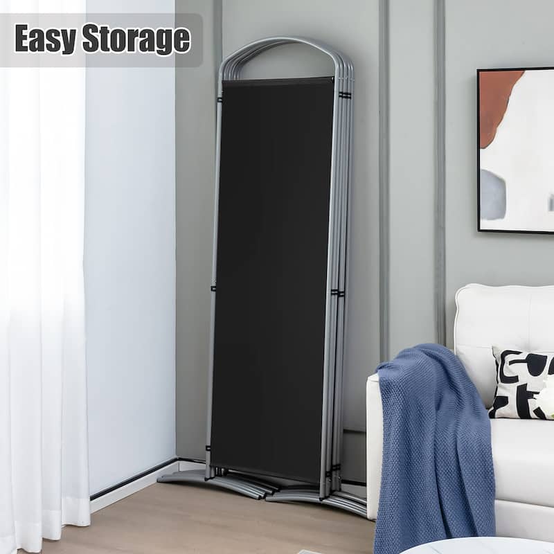 Costway 6 Panels Folding Privacy Screen 6 Ft Tall Fabric Privacy