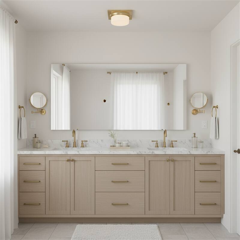 10-in Antique Brass LED Flush Mount