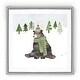preview thumbnail 11 of 13, Woodland Christmas IV -Black Framed Print 18 X 18 Silver
