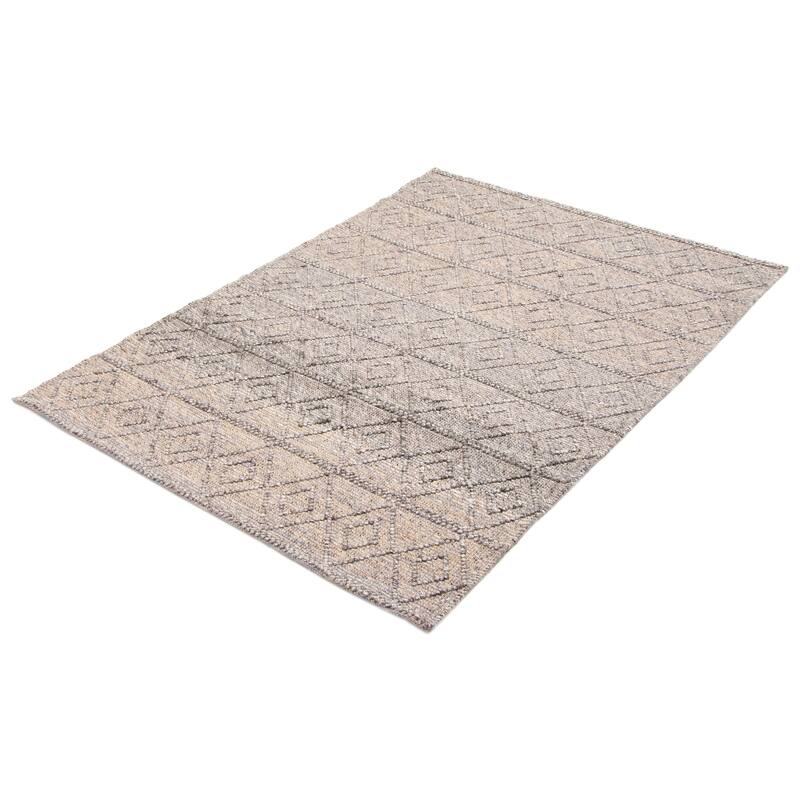 ECARPETGALLERY Braid weave Sienna Grey Wool Rug - 5'3 x 7'7