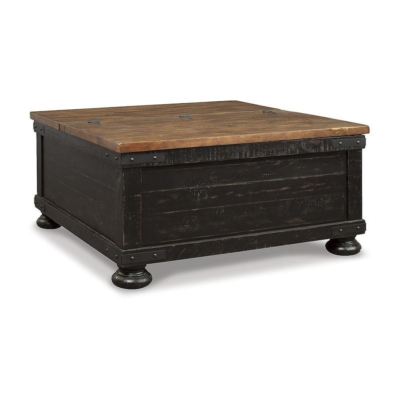 Signature Design by Ashley Valebeck Black/Brown Coffee Table with 2 End Tables - 36" W x 36" D x 18" H