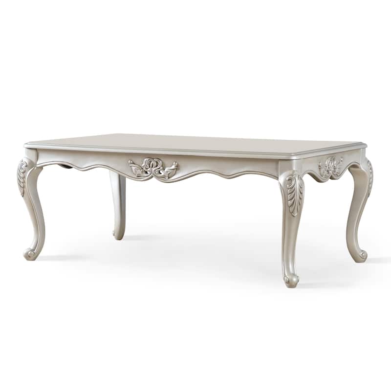 Furniture of America Clarissa Traditional Solid Wood 2-Piece Coffee Table and End Table Set with Carved Legs