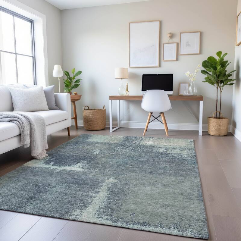 Premium Washable Super Soft Contemporary Mayfield Rug - Sage - 10' x 14'