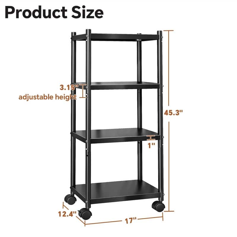 Storage Shelves with Rolling Wheels