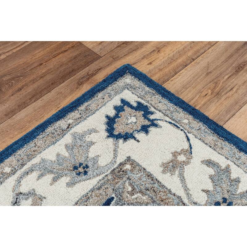 Alora Decor Spirit Blue Classical Hand-tufted Wool Blend Rug
