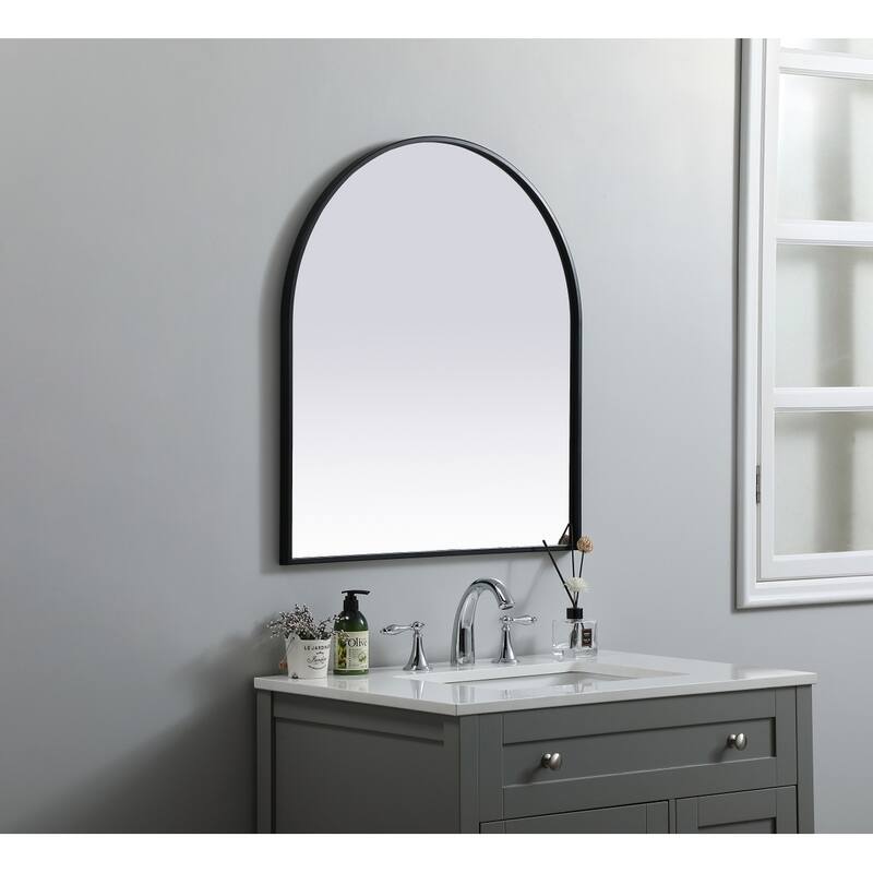 Indigo Home Metal Frame Arch Mirror 27x30 Inch