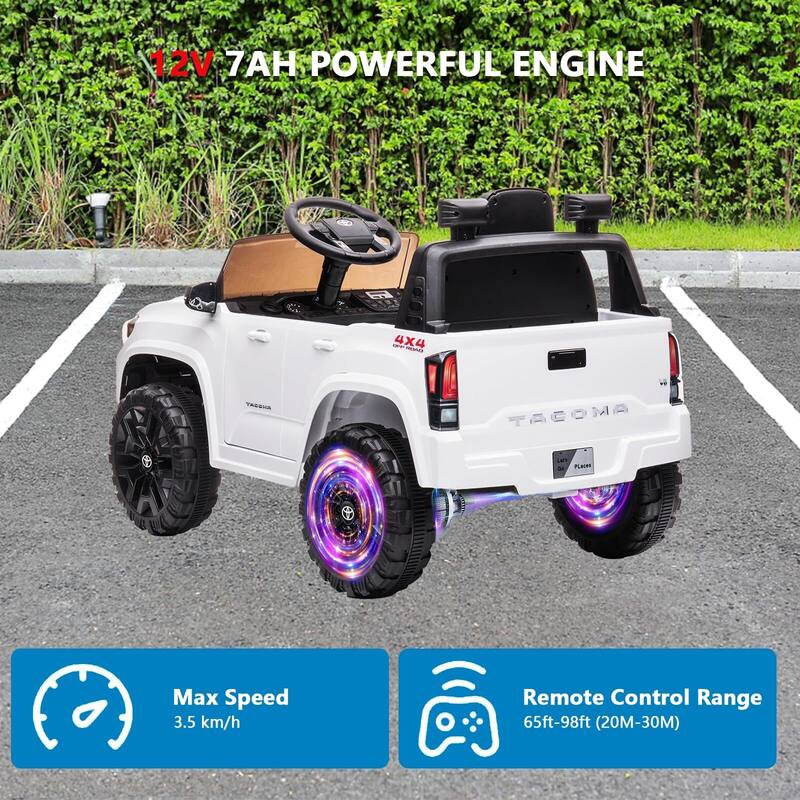 Officially Licensed Toyota Tacoma 12V Kids Ride-On Car with Parent Remote Control