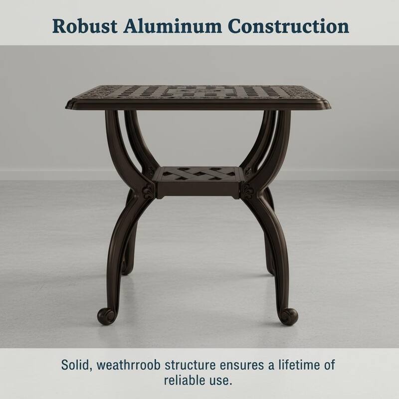 Stylish Aluminum Square Coffee Table for Outdoor Living Room