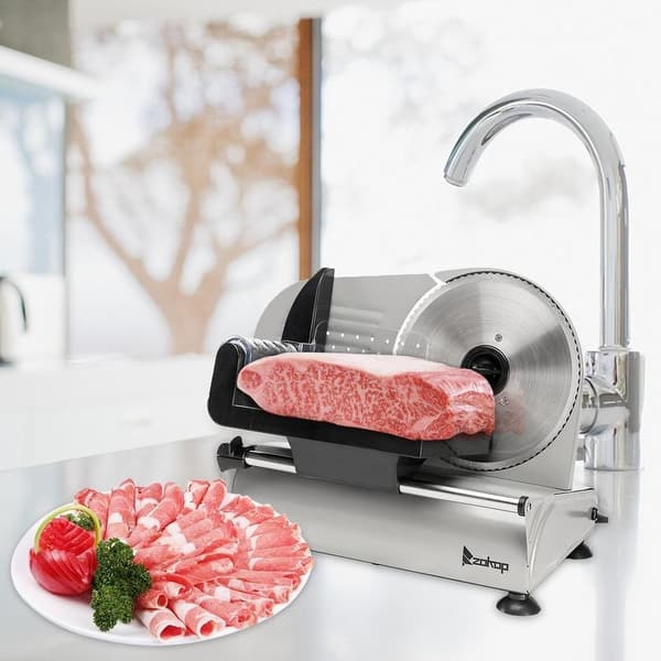 Belt Driven 150 W 7.5 in. Black Stainless Steel Food Slicer Belt Driven 150 W 7.5 in. Black Stainless Steel Food Slicer