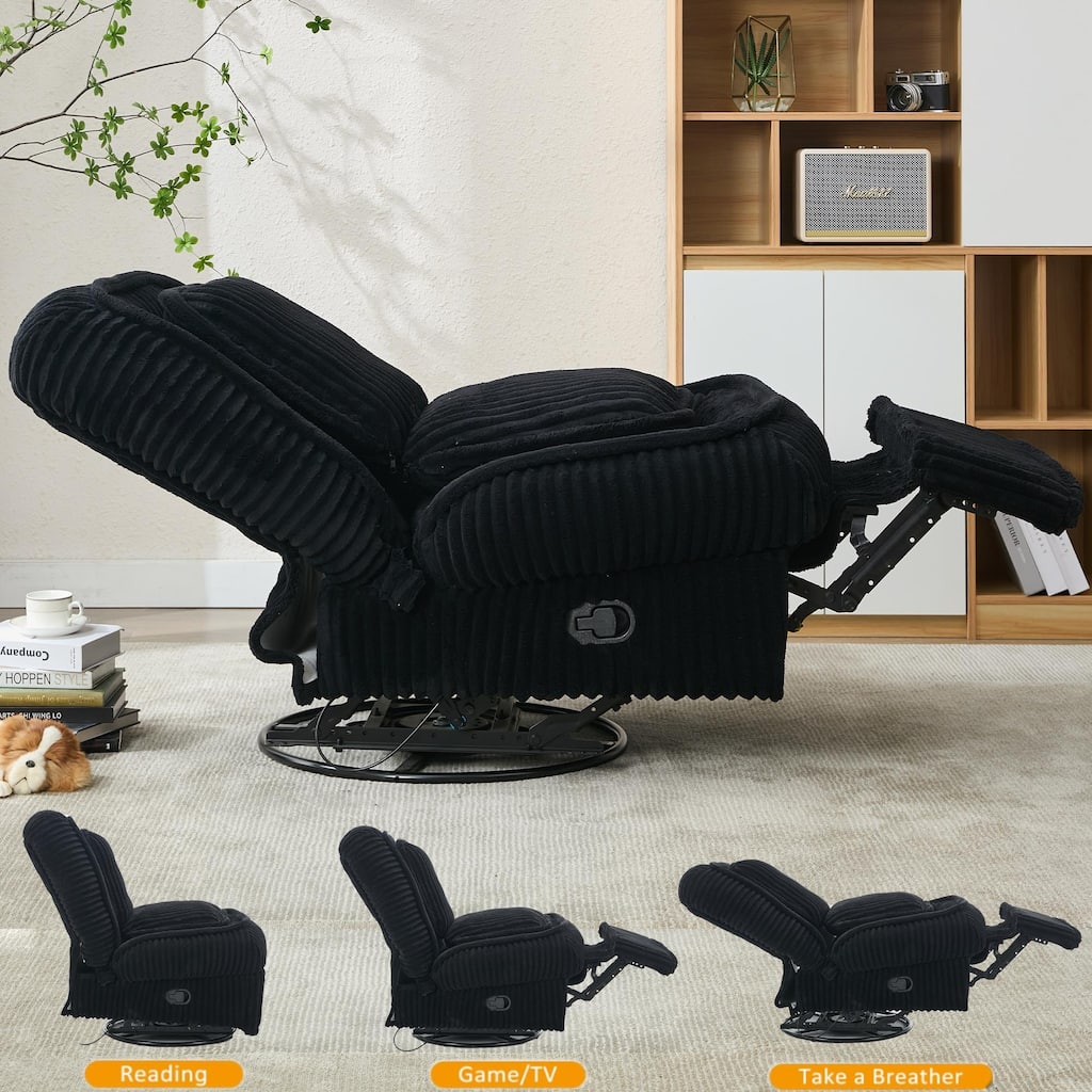 360° Swivel Rocking Single Sofa,Recliner Sofa, Manual Glider Rocking Armless Chair,Living Room Office