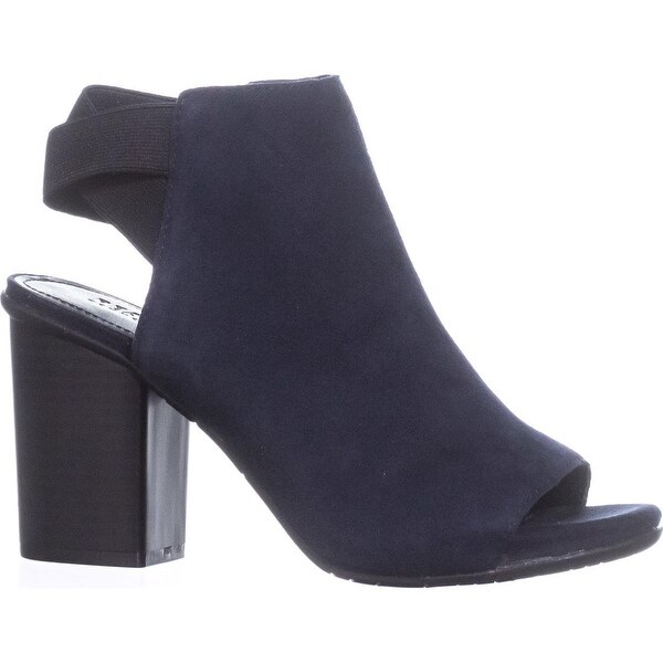 navy open toe booties