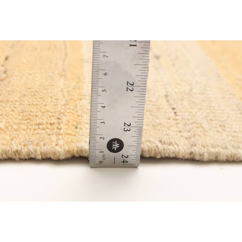 ECARPETGALLERY Flat-Weave Boho Beige Wool Kilim - 4'11 x 7'3
