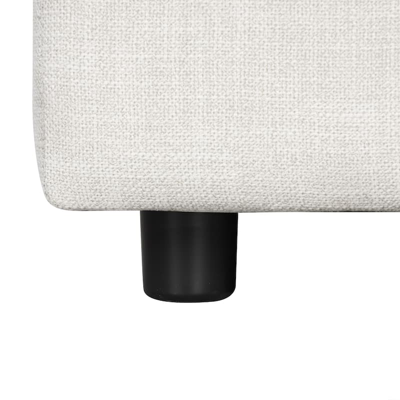 92.9" Linen L-Shaped Sectional Sofa with Removable Cushions and 3 Pillows