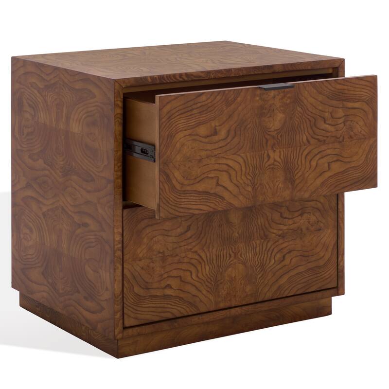 SAFAVIEH Couture Frankie Burl 2-Drawer Nightstand