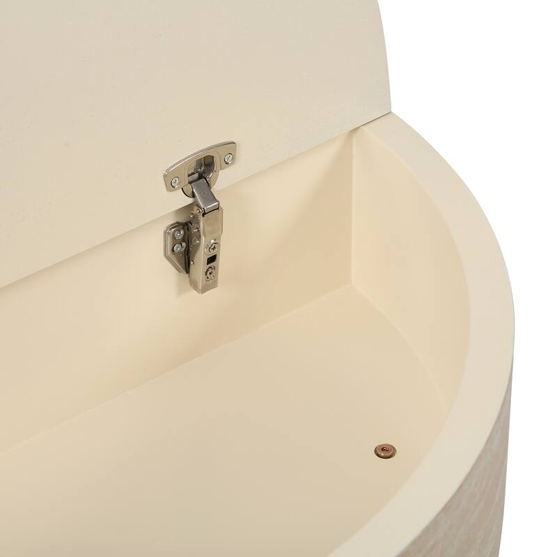 Round Coffee Table With Flip Top And Hidden Storage Compartment