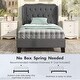 preview thumbnail 9 of 7, Button Tufted Twin Bed Frame with Wingback Headboard and Storage Space