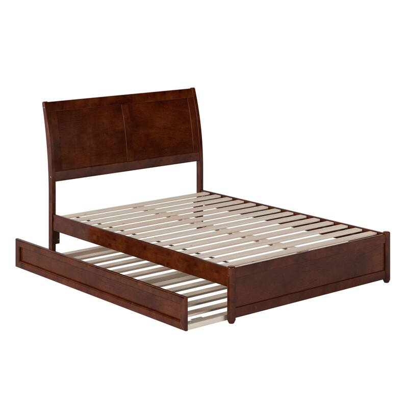 Andorra Platform Bed with Panel Footboard and Twin Trundle