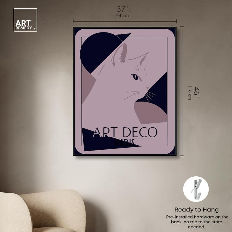Cat Deco Canvas by Art Remedy